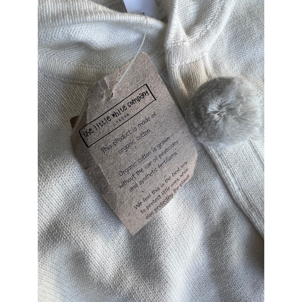 The Little White Company Snowman Knitted Romper Kids 1.5-2Y Ivory Organic Cotton - Picture 3 of 6